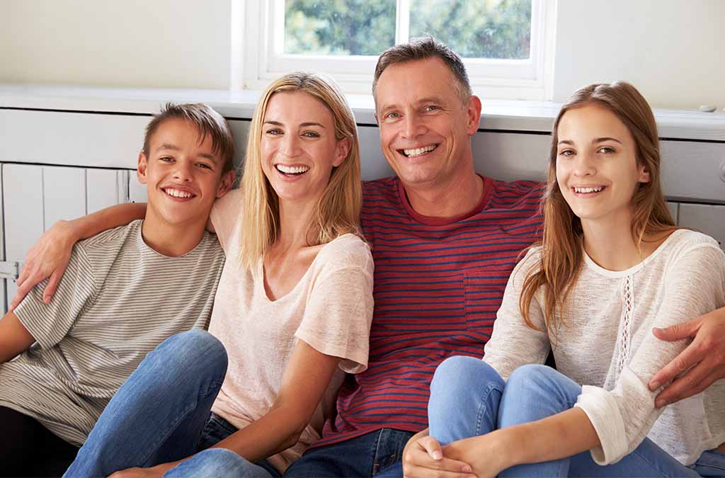 A family smiling