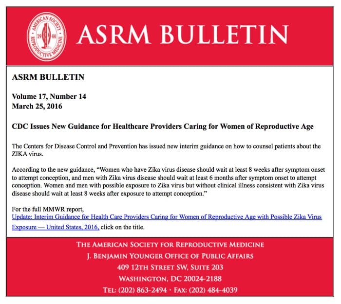 ASRM answers the question, 